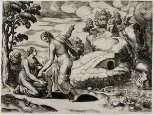 Venus Ordenando a Psique Buscar Agua de una Fuente Custodiada por Dragones