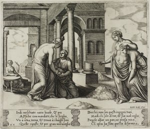Venus ordenando a Psique que clasifique un montón de grano de Master of the Die