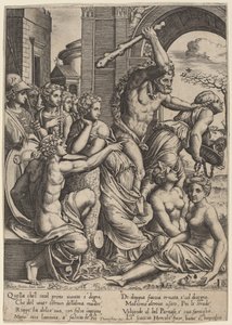 La Envidia Expulsada del Templo de las Musas de Master of the Die after Baldassare Peruzzi