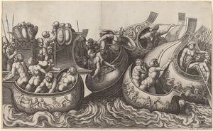 Batalla Naval de Master of the Die after Giulio Romano