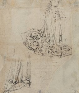 Figura Femenina Arrodillada en Oración de Master of the Drapery Studies