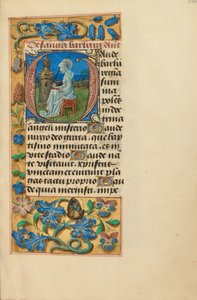 Inicial G: Santa Bárbara de Master of the Dresden Prayer Book