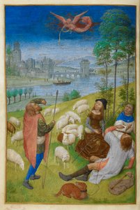 La Anunciación a los pastores. de Master of the Dresden Prayer Books