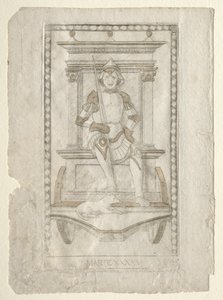 Marte de los Tarocchi, serie A: Firmamentos del Universo, #45, antes de 1467 de Master of the E Series Tarocchi