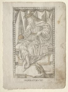El Emperador del Tarocchi, serie E: Condiciones del Hombre, #9, antes de 1467 de Master of the E Series Tarocchi