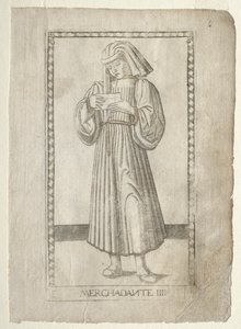 El mercader de los Tarocchi, serie E: Condiciones del Hombre, #4, antes de 1467 de Master of the E Series Tarocchi