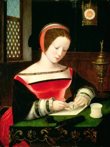 Santa María Magdalena escribiendo de Master of the Female Half Lengths