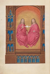 Horas de la Reina Isabel la Católica, Reina de España:  Fol. 17v, La Trinidad de Master of the First Prayerbook of Maximillian