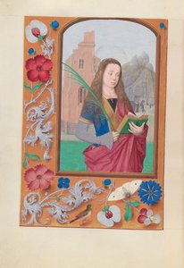 Horas de la Reina Isabel la Católica, Reina de España:  Fol. 191v, Santa Bárbara