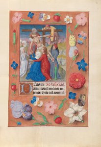 Horas de la Reina Isabel la Católica, Reina de España: Fol. 73r, Descendimiento de la Cruz, c. 1500 de Master of the First Prayerbook of Maximillian