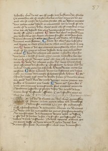 Historiated Initial P: Lluvia de sapos, ranas arborícolas y alimañas de Master of the Geneva Boccaccio