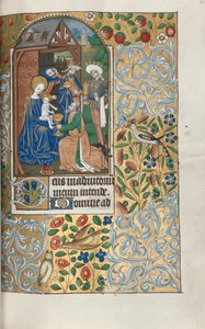 Libro de Horas Uso de Rouen: fol. 64r, Adoración de los Magos, c. 1470 de Master of the Geneva Latini