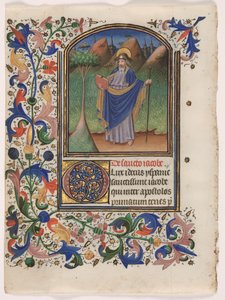 Hoja de un Libro de Horas: Santiago el Mayor de Master of the Gold Scrolls
