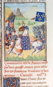 Harley 4380 fol.196v El rey Carlos VI (1366-1422) de Francia dirige una expedición contra Calais, de la parte 2 Volumen IV de 