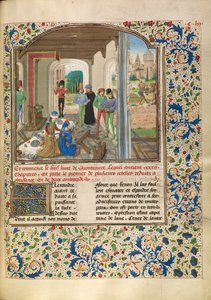 Alejandro lucha con un león y mata a Clitus de Master of the Jardin de vertueuse consolation
