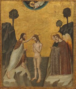El Bautismo de Cristo, c.1330/1340 (temple sobre tabla) de Master of the Life of Saint John the Baptist