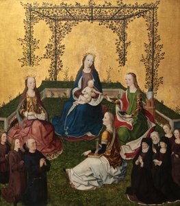 Virgen con el Niño en el rosal (Maria mit dem Kind in der Rosenlaube), hacia 1470 de Master of the Life of Virgin Mary
