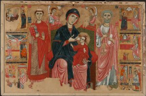 La Virgen y el Niño entronizados con los santos Leonardo y Pedro y escenas de la vida de san Pedro