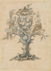 Un Decantador de Vino con Leones y Putti de Master of the Medici Banquet Decanters