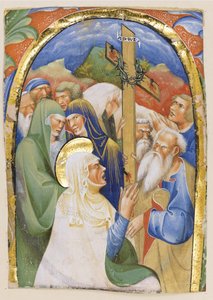 El hallazgo de la Santa Cruz. De un manuscrito Gradual, c.1420 de Master of the Murano Gradual