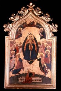 Madonna en una Mandorla con Ángeles Tocando Música