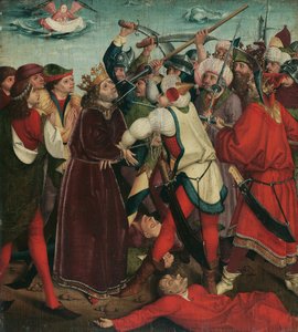 El martirio de San Oswaldo en la batalla de Maserfield, c. 1480-1485