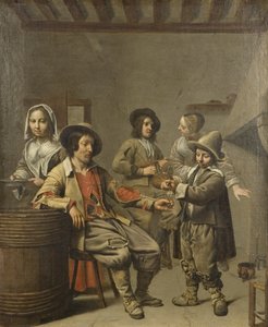 Niño sirviendo una copa de vino a un campesino, c.1650 de Master of the Processions