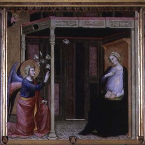 La Anunciación de Master of the Straus Madonna