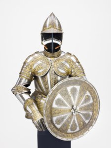 Media armadura y escudo para servicio a pie, c.1600