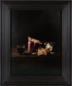Última comida en el corredor de la muerte, Louis Jones Junior, 2012 (Impresión por transferencia digital sobre pergamino de piel de cabra) de Mat Collishaw