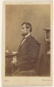 [Abraham Lincoln sentado, de perfil] de Mathew B. Brady