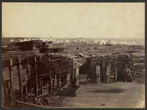 [Fortificaciones, Manassas, ocupadas por la 13ª de Massachusetts.] de Mathew B. Brady