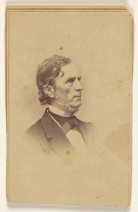 Hombre no identificado con barba canosa, sin bigote, de perfil, impreso en estilo de viñeta de Mathew B. Brady