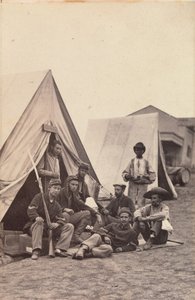 [Escena de campamento con soldados de la 22ª Milicia del Estado de Nueva York, Harper