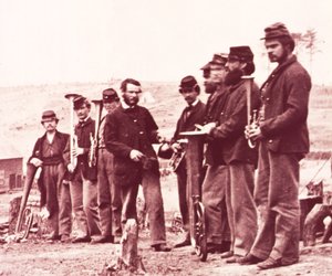 Músicos de la banda del ejército federal de Mathew Brady