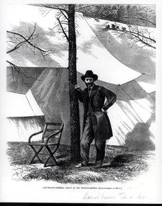 Teniente General Ulysses S. Grant, en su cuartel general, ilustración de 