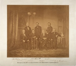 Gerentes de la Cámara de Representantes del juicio político, 1868 de Mathew B. Brady