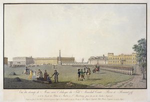 Vista del Campo de Marte y el Palacio de Mármol en San Petersburgo, 1804 de Mathias Gabriel Lory