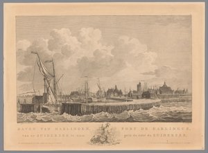 Puerto de Harlingen Puerto de Harlingen desde el Zuiderzee para ver / Puerto de Harlingue, pris de coté du Zuiderzee (título sobre el objeto) de Mathias de Sallieth