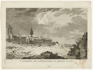 Colapso de la torre lapona en Nijmegen, 1784 Colapso de la Torre Lapp en Nijmegen. En 1784 (título sobre objeto) de Mathias de Sallieth