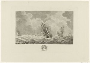 Flota holandesa en la tormenta, 1784 de Mathias de Sallieth