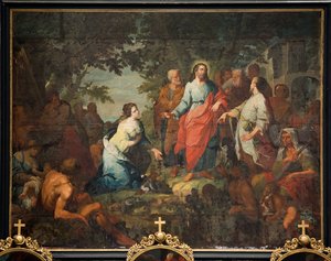 Iglesia parroquial (Parochiekerk Sint-Maarten). Pintura. "Jesús y la mujer samaritana". Matthijs De Visch de Mathias de Visch