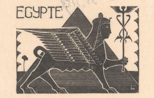 Esfinge y pirámide
Egipto (título en el objeto) de Mathieu Lauweriks