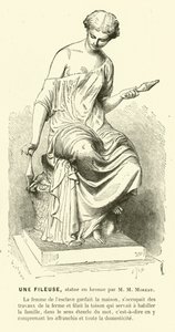 Mujer romana antigua hilando hilo de Mathurin Moreau