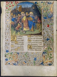 Hoja de un Libro de Horas: La traición de Cristo, c. 1470-1485
