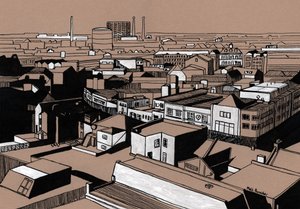 Croydon View, 2016 (tinta acrílica sobre tabla)