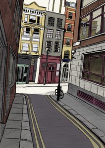 Fox and Knot Street EC1, 2015 (lápiz, digital)