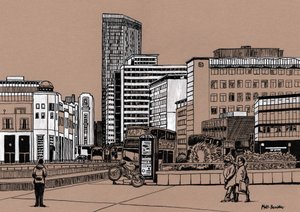 Wellesley Road - Croydon, 2016 (tinta acrílica sobre tabla)