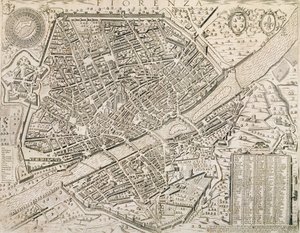 Mapa de Florencia, 1595 de Matteo Florimi