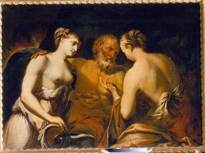 Loth et ses filles - Peinture de Matteo Pacelli (1651-1732), huile sur toile, fin 17eme siecle - Lot y sus hijas, Óleo sobre lienzo de Matteo Pacelli - State Open-air Museum Tsarskoye Selo, St Petersburg de Matteo Pacelli